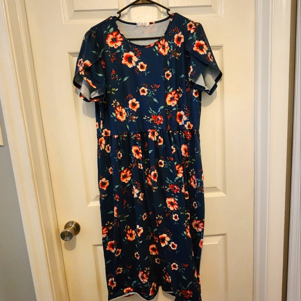 Floral Short Sleeve Dress